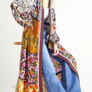 Conditions Apply Retro Floral Tiered Kimono